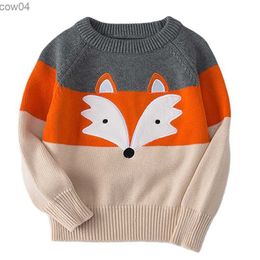 Autumn Boys Sweaters Cartoon Girls Baby Winter Knitted Sweater Cotton Baby Pullover Soft O-Neck Turtleneck Warm Outerwear Tops L230625