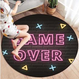 Carpets Gamer Controller Area Rugs Non-Slip Round Floor Mat Carpet for Bedroom Indoor Outdoor Kids Play Mat Yoga Mat R230717