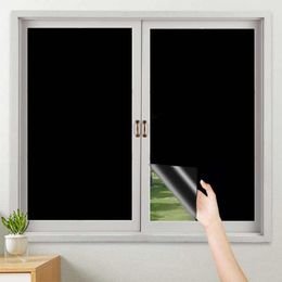 Curtain Removable Light Blocking Darkest Window Film Static Total Blackout Glass Privacy Darkening Tint Black Sticker