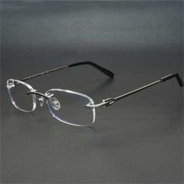 48% OFF Metal Square Clear Frames Men Women Rimless Glasses Carter Optical Frame Spectacles Eyeglasses for Computer 9011Kajia New