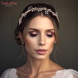 YouLaPan Bridal Headpiece Leaf Headband for Woman Wedding Hair Accessories Bridal Headdress Bridesmaid Girl Head Piece Gift HP89 L230704
