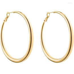 Hoop Earrings Classic Gold Color For Women 925 Silver Needle Hoops Designer Contoured Earring With Graduated Curvature 60MM