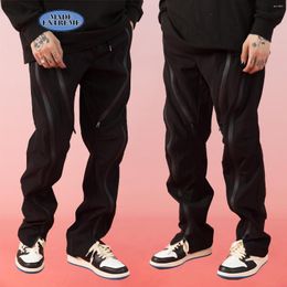 Men's Pants MadeExtreme Zipper Casual Street Wear Cargo Men Jogger Trousers Fleece Punk Techwear For