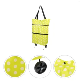 Storage Bags Trolley Cart With Wheels Bag Portable Shopping Folding Grocery Wheel Large Capacity Reusable