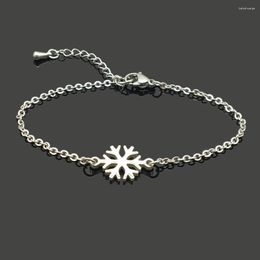 Charm Bracelets Winter Snow Stainless Steel Chain Bracelet High Quality Pendant For Women Girls