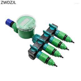 Watering Equipments Automatic Irrigation Timer 4-Way Tap 4/7 Hose Water Splitter Garden 8/11 Splitters 1/4 Connector 1pcs