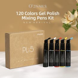 Żel paznokci o2nails Semipermanent Poliska z 5 sztukami DIY Mixing 120 Zestaw kolorów hybryda 230715