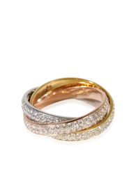 Trinity diamond ring 18K gold Factory designer Jewellery diamond custom Rose gold platinum gold tri-color ring