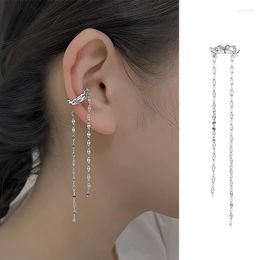 Backs Earrings Twisted Chains Ear Clip Without Hole Fake Piercing Double Layer Earbone For Women Exquisite Jewelry