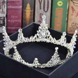 Bridal Crown Wedding Headdress Princess Birthday Round Crown Wedding Dress Performance Accessories Korean Wedding Accessories L230704