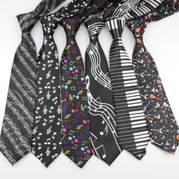 Bow Ties Men Fashion Style Standard Necktie Skinny Music Tie Simplicity Design 8cm Width Men's For Party Formal Designer