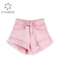 Women's Shorts Women's Jeans Shorts Vintage Casual Elegant High Waist Spring Female Y2K E-girl Baggy A Line Wide Leg Short Pant Plus Size 230715