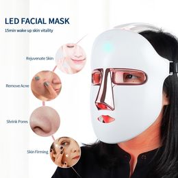 Face Care Devices Wireless 7 Colors LED Mask Pon Treatment Facal Beauty Skin Rejuvenation Anti Acne Wrinkle USB Charge 230617