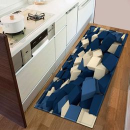 Carpets Kitchen Anti-Slip Carpet Floor Mats Corridor Bedroom Balcony Decorative Carpet Modern Geometric 3D Printing Pattern Floor Mats R230717