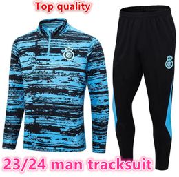 23 24 Al Nassr FC adult tracksuits long sleeve training suit man tracksuit soccer 2023 CR7 Gonzalo Talisca Football TRACKSUIT Half zipper set