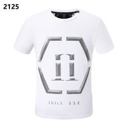 Phillip Plain Men designer PP Skull Diamond t shirt Short sleeve Dollar Brown bear Brand tee O-Neck high Quality Skulls TShirt tees tops PP2125