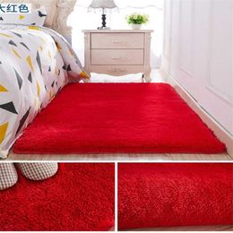 Carpets Thickened washed silk hair non-slip carpet living room coffee table blanket Bedroom bedside mat yoga rugs solid Colour plush R230717