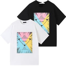 Mens Casual Print Creative t shirt Breathable TShirt Slim fit Crew Neck Short Sleeve Male Tee black white Men's T-Shirts Triangle Graffiti Letter Couples Tees Top