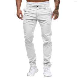 Men's Pants Cotton Long Straight Leg Pantalettes Solid Colour Leggings Appears Thin Men Trousers Low Waist Simple Pantalones Hombre