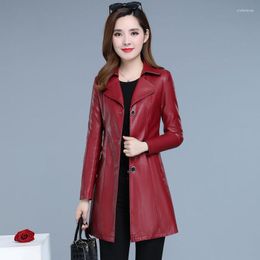 Women's Leather Streetwear Jacket For Women Fashion Spring Autumn Biker Motorcycle Faux Coats Ladies Brown PU Outwear Q439