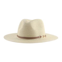 Beach Hats Hats for Women Summer Straw Sun Caps for Men Panama Belt Casual Formal Khaki Black Beige Hat New