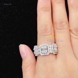 pass diamond tester 925 sterling silver fine Jewellery mens vvs moissanite ring