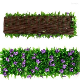 Decorative Flowers 1.8M Faux Ivy Fencing Panel Artificial Hedges Expandable Fence Privacy Screen For Balcony Patio Garden Decor
