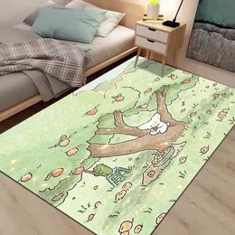 Carpets Small Fresh Home Living Room Carpet Children's Floor Mat Cartoon Cute Bunny Bedside Plush Carpet Dormitory Bedroom Decoration R230717