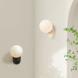 Wall Lamp Modern Minimalist Bedroom Bedside Living Room Hallway Decoration Cream Style Milk Bean Bathroom Light