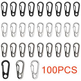 Keychains Lanyards 100pcs Lobster Clasps Buckle Keychain Mini Carabiners Outdoor Camping Hiking Buckle Alloy Spring Snap Hooks Clips Keychains Tool 230715