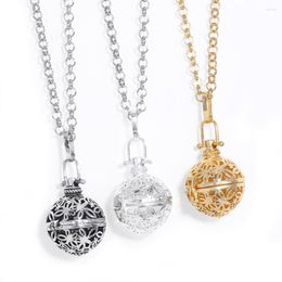 Pendant Necklaces FLOLA Hollow Butterfly Chime Bola For Pregnancy Gold Plated Wishing Ball Gift Mother Wife Nkey79
