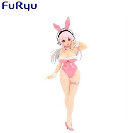 Anime Manga Original FuRyu 30cm Super Sonico Bunny Girl Action Figure Anime Sexy Girl Figure Adult Doll Toy Droppshiping L230717