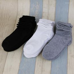 Men's Socks 10 Pairs Black White Grey Solid Colour Women's Mid-tube Spring And Summer Breathable Short-tube Medium Tube Sports