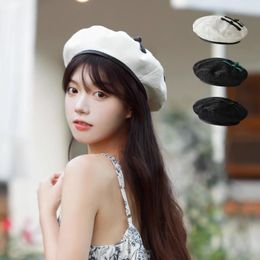 Berets Retro Chinese Style Buckle Design For Women Spring And Autumn Literary Artistic Fashion Street Snap Ins Painter Hats