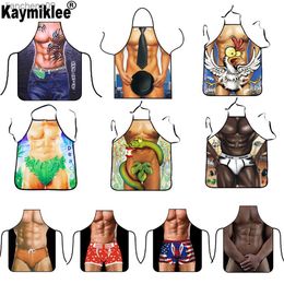 10 Colours Cooking Funny Sexy Kitchen Aprons Party Dinner Baking Supplies Digital Tablier Printed Cleaning CWQ035 L230620
