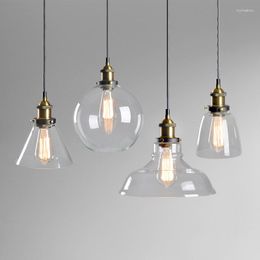 Pendant Lamps Lights Glass Loft Industrial Hang Lamp Transparent Clear Modern Lustre Pendent