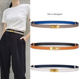 Belts Leather Thin Belt Women's Fashion Casual Accessories Luxury Design Girdle Gothic Korean Book Corset Detachable Metal Buckle 230715