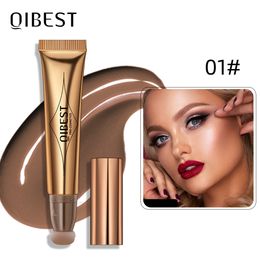 Eye Shadow QI Liquid Contour With Cushion Applicator Shimmer Highlight Moisturising Cream Natural Soft Blush For Cheeks Cosmetic 230617