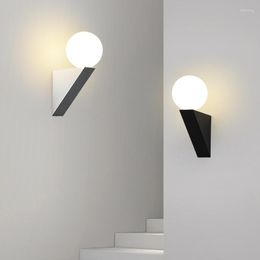 Wall Lamp Modern Indoor Lamps For Corridor Aisle Balcony Bedroom Living Room With Glass Ball LED Sconce Home Decor