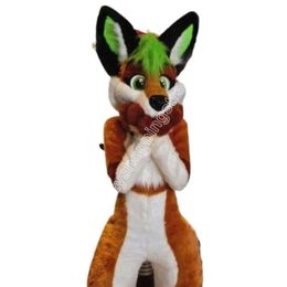 Long Fur Husky Dog Fox Fursuit Medium Mascot Costume Walking Halloween Suit Party Role Play Christmas and Large Event Play Costume