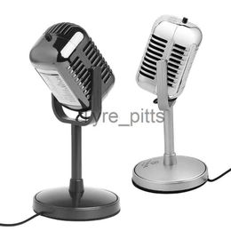 Microphones Retro Wired Microphone 3.5MM Stereo Recording Desktop Computer Laptop Mini Condenser Microphone For Sing Chatting Gaming x0717
