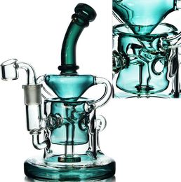 Mobius Glass bong Hookahs Shisha Double Arm Eclipse Recycler Stereo Matrix Perc Heady Dab Rigs Glasses Water Pipes