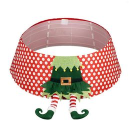 Christmas Decorations Tree Skirt With 3D Elf Leg Design And Festive Big Dot Print - Round Collar Base Cover For Holiday Home