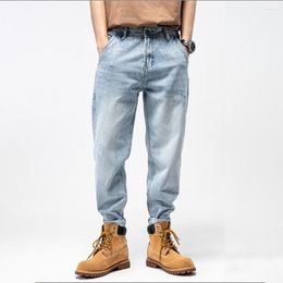 Men's Jeans Men Harem Blue Autumn Winter Classic Cotton Ripped Casual Daily Long Pants Male Stylish Streetwear