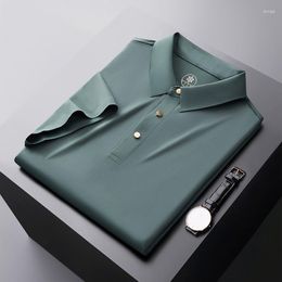 Men's Polos Brand Clothing Summer Ice Silk For Men High Elasticity Without Marks Polo Shirts/Male Slim Fit Casual Short-sleeved Shirts