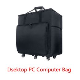 Cases Covers Bags Desktop PC Computer Travel Storage Carrying Case Bag with Wheels for Computer Main Processor Case Monitor Keyboard and Accessori 230715