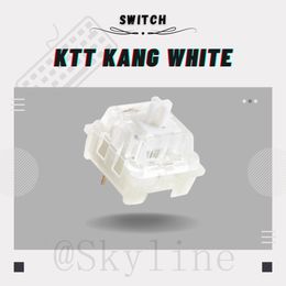 Keyboards Latest Version KTT Kang White Switches V3 for Mechanical Keyboard Linear 43g 3 Pins Transparent RGB Compatible With MX Switch 230715