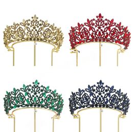 Korean Elegant Blue Sky Crystal Tiara Crown For Women Girls Wedding Party Luxury Bridal Hair Dress Jewellery Accessories