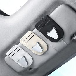 Interior Accessories Car Auto Sun Visor Glasses Box Holder Waterproof Leather Eyeglasses Mount Card Ticket Clip