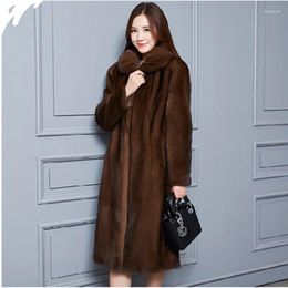 Women's Fur Faux Milk Coat Female Long 2023 Middle-aged And Elderly Thin Warm Luxury 6XL 7XL 8XL 9XL Jackets XF963